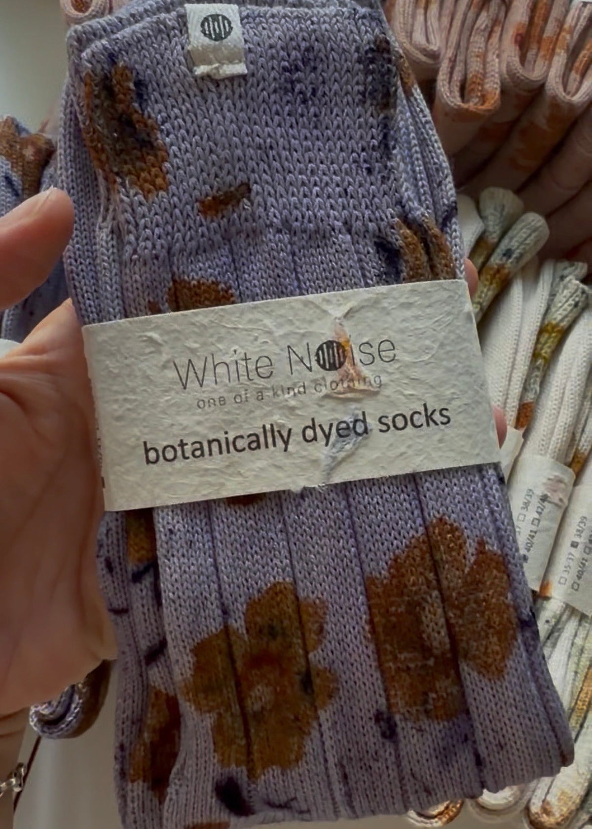 Botanically dyed socks - Lavender Flame