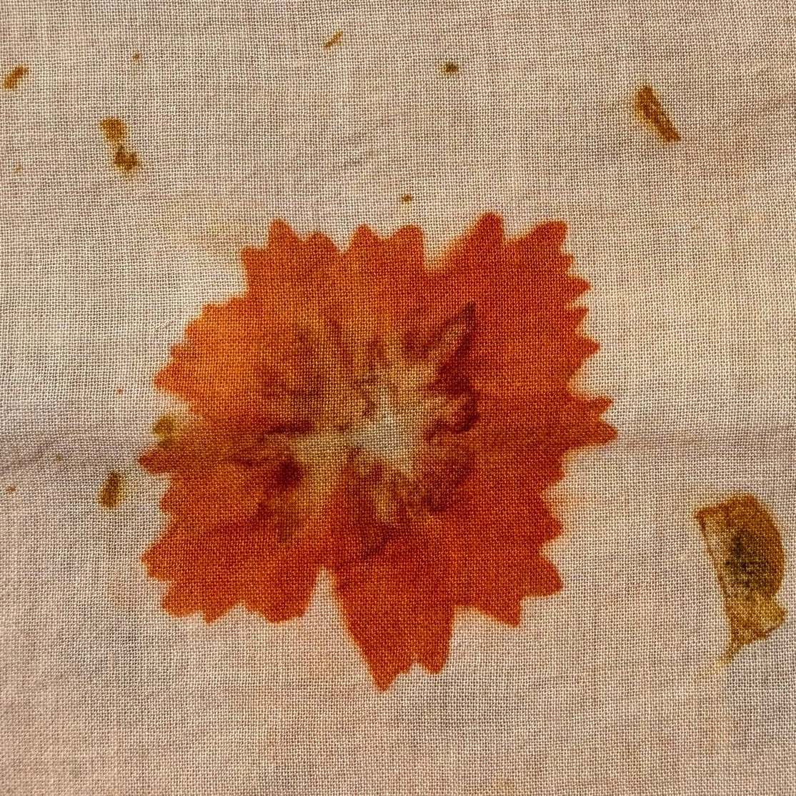 Botanically dyed bandana - Orange flowers