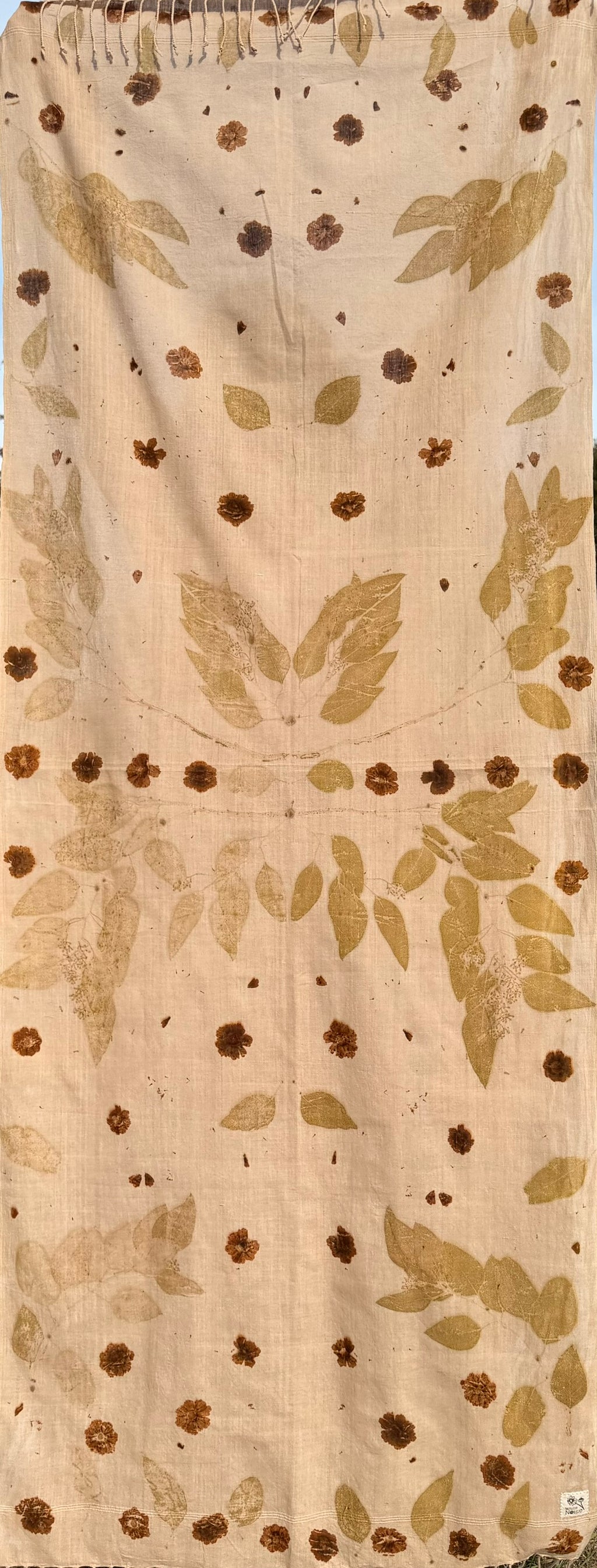 Botanically dyed shawl - Coreopsis & Eucalyptus