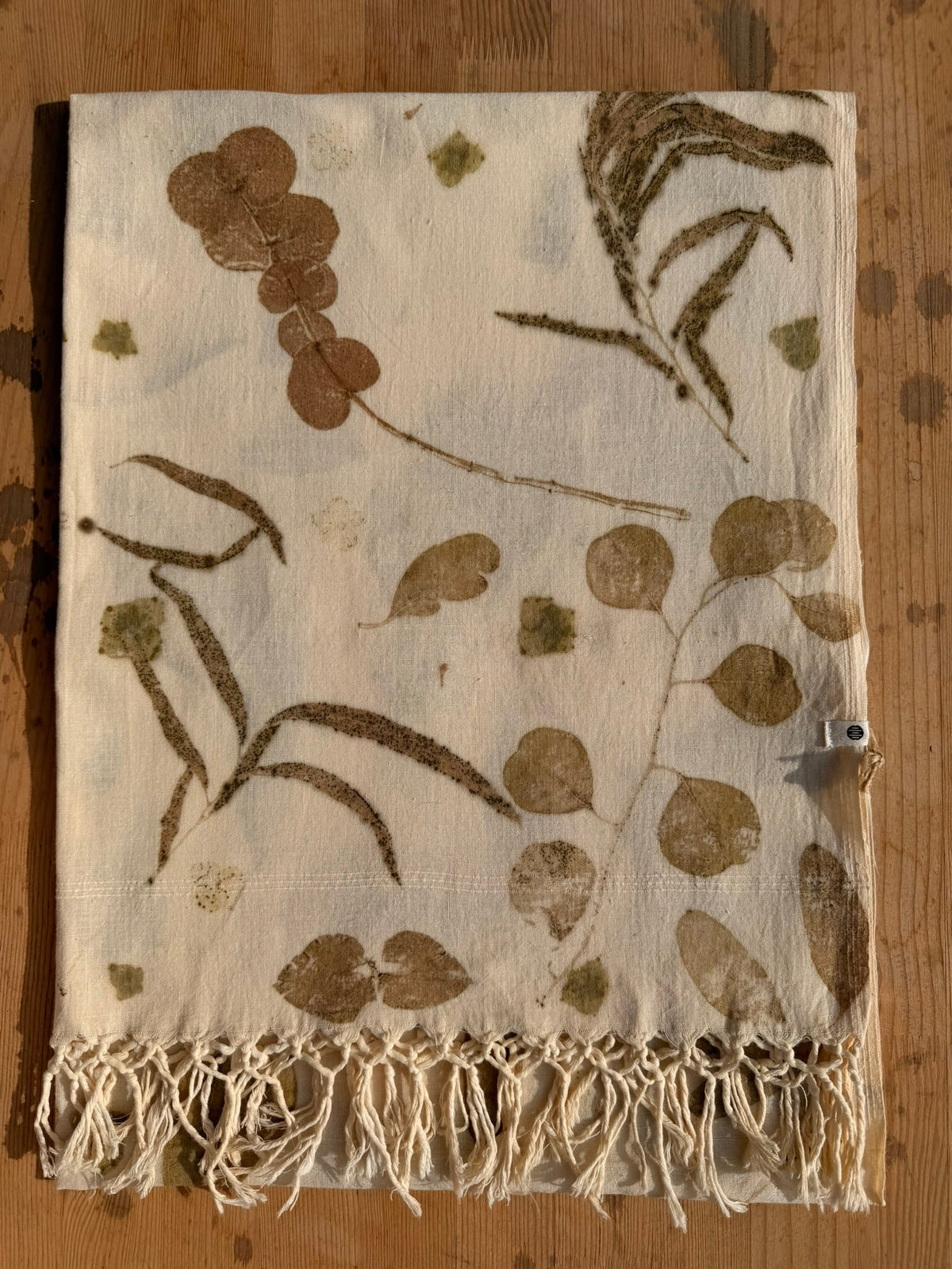 Botanically dyed shawl - Eucalyptus