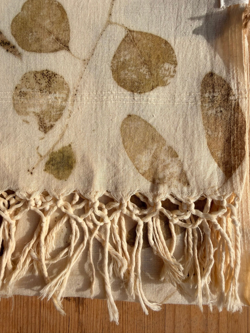Botanically dyed shawl - Eucalyptus