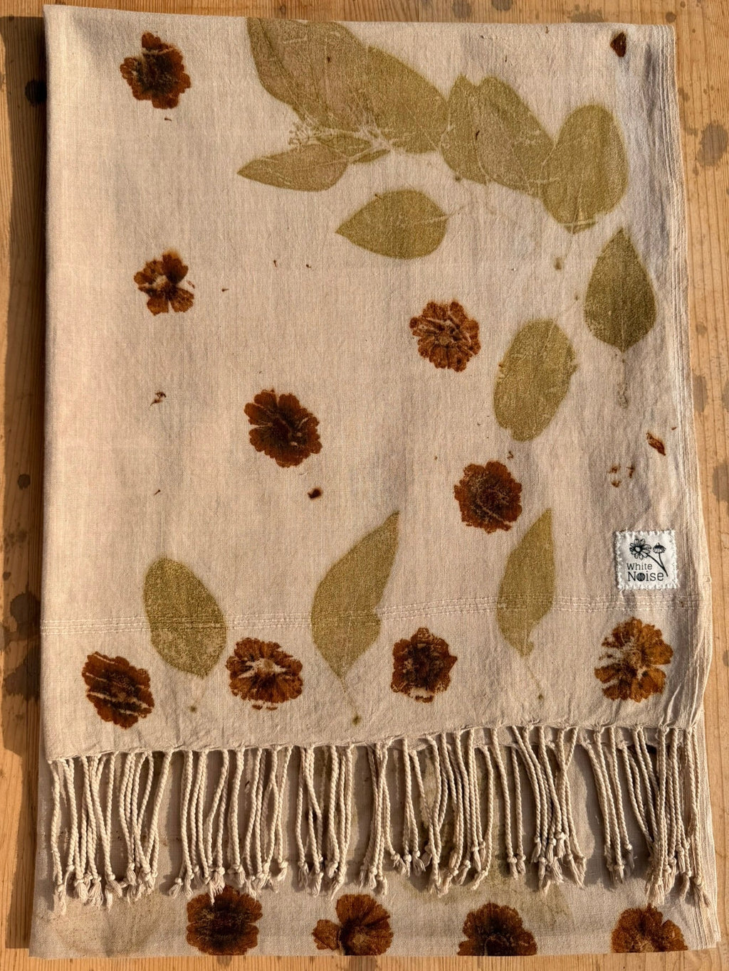 Botanically dyed shawl - Coreopsis & Eucalyptus