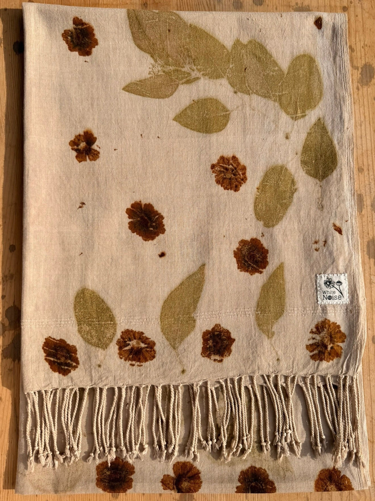 Botanically dyed shawl - Coreopsis & Eucalyptus