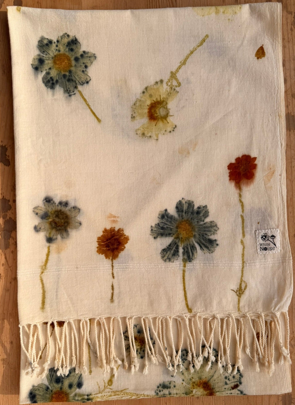 Botanically dyed shawl - Cosmea & Coreopsis