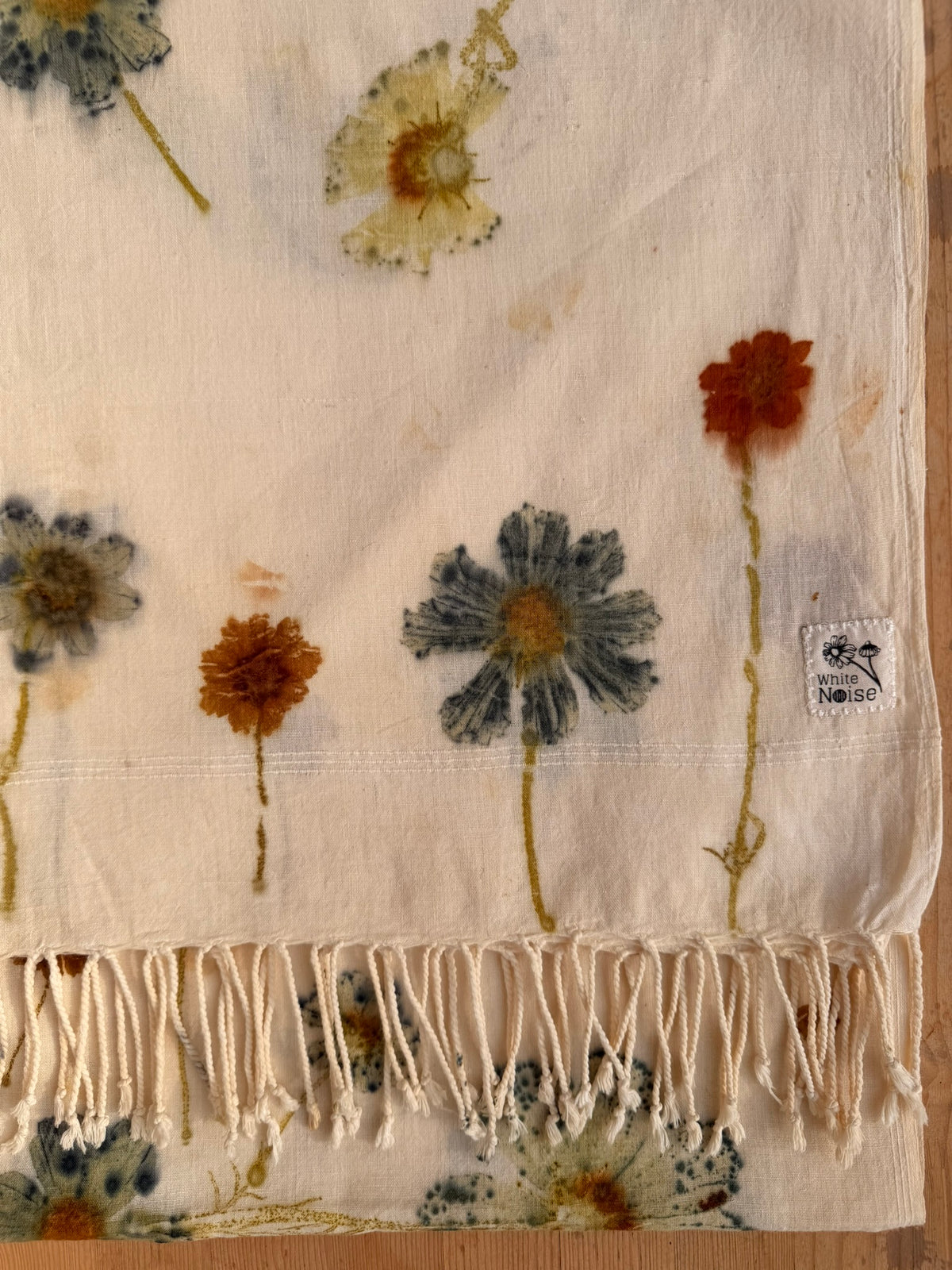 Botanically dyed shawl - Cosmea & Coreopsis