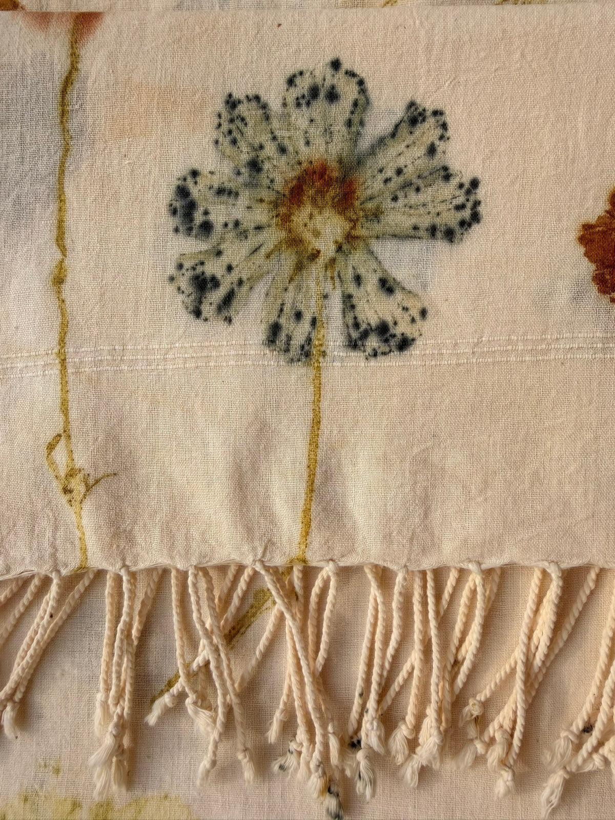 Botanically dyed shawl - Cosmea & Coreopsis