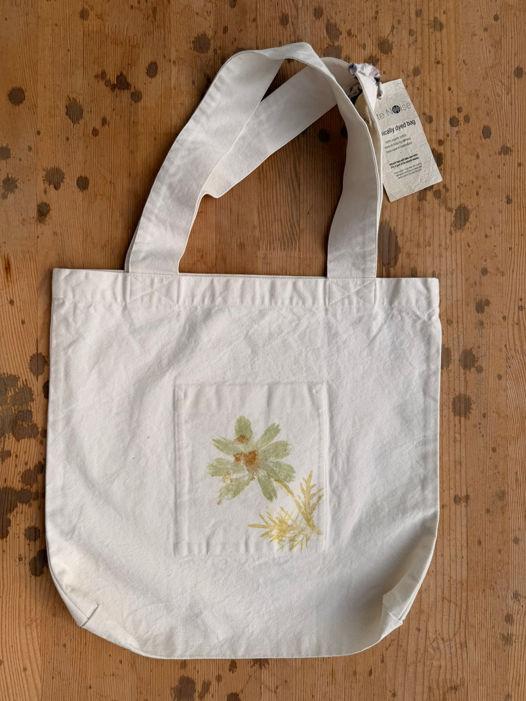 Botanically dyed tote bag - Cosmea