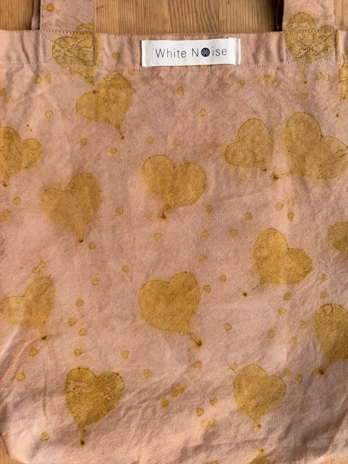 Botanically dyed tote bag - Eukalyptus Hearts