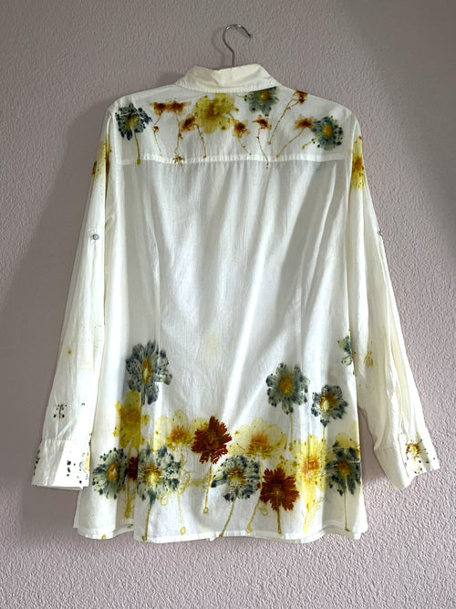 Bloom Again - lange Baumwollbluse mit Sommerblumen